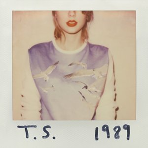 Taylor Swift 1989 album cover featuring a black and white Polaroid-style image of Taylor Swift with her signature.